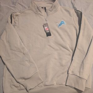 NFL Men's Gray Zip-Up Sweater with Blue Logo